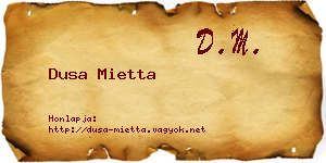 Dusa Mietta névjegykártya